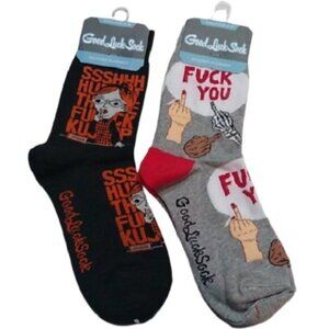 2 Pair Naughty STFU Eff You Socks Adult Size 5-9